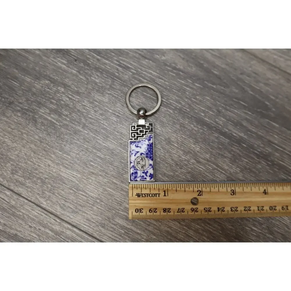 Chinese Shepherds Hook Bookmark Keychain Charm Set Of 2 Collectible Blue White